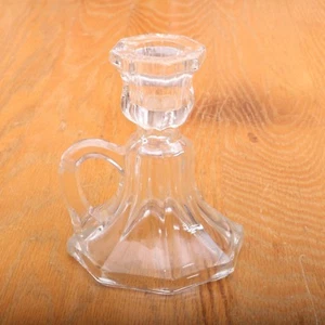 Vintage Klarglas Fußkerzenhalter - Bild 1 von 5
