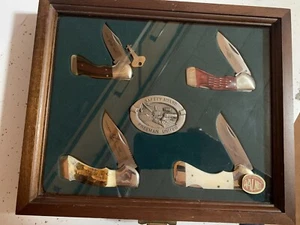 FREEMAN UNITED COAL MINE FOUR POCKET KNIFE SAFETY AWARD SET W/B.BUCKLE - Picture 1 of 8