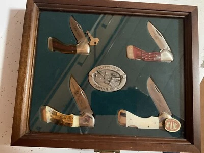 FREEMAN UNITED COAL MINE FOUR POCKET KNIFE SAFETY AWARD SET W/B.BUCKLE - Image 1 of 4