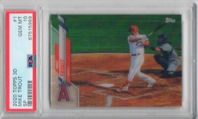 2020 Topps On Demand 3D Image Variation SP #1 Mike Trout Angels PSA 10 - Image 1 of 2