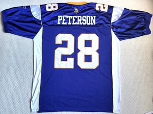 Vikings NFL Reebok On Field Adrian Peterson #28 Home Football Jersey, Size 54 - Picture 1 of 10
