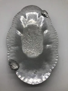Vintage Trade Continental 572 Hand Wrought Aluminum Bread Tray Floral MCM - Picture 1 of 11