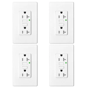20A GFCI Receptacle Outlet Self-Test Weather-Resistant & Tamper-Resistant ETL ×4 - Picture 1 of 12