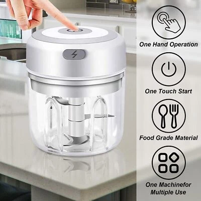 Electric Garlic Chopper Mini Wireless Portable Meat Grinder Mini Onion Choppe... - Bild 1 von 4