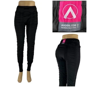 Agogie Resistance Pants +40 Womens Large Black Training Wearable Ruched EUC - Picture 1 of 10