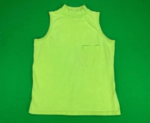 Vintage Diane Lilli ärmelloses Shirt Damen Large Limettengrün Mock Neck Tasche - Bild 1 von 11