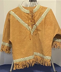 Vtg Handmade Kids Fringe Pants & Top Costume Native American Halloween Theater - Picture 1 of 15