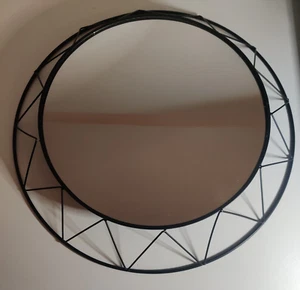 Black Wire Mirror Round Wall Mirror Decorative Mirror - Picture 1 of 4