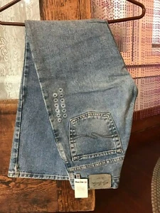 Jeans denim blu argento donna taglia 26/30 mosca con bottoni - Foto 1 di 4
