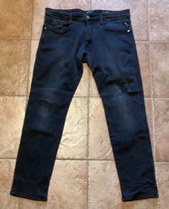 Replay Anbass Destroyed Jeans Herren W36 L32 dunkel grau - Bild 1 von 8