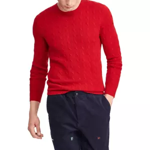 Men's Sweater Long Sleeve Crew Neck Knitwear Twist Striped Slim-fit Pullover Top - Picture 1 of 30