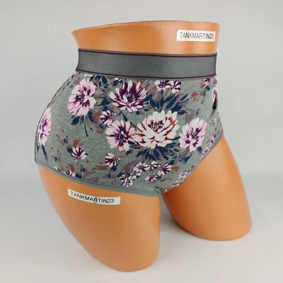 LANE BRYANT CACIQUE PLUS ALGODÓN CALZONCICO COMPLETO 14/16 PANTY GRIS ROSA PÚRPURA FLORAL Foto 1 de 4