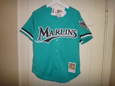 Camiseta deportiva Andre Dawson 1995 Florida Marlins Mitchell & Ness para hombre con botones delanteros BP Foto 1 de 4