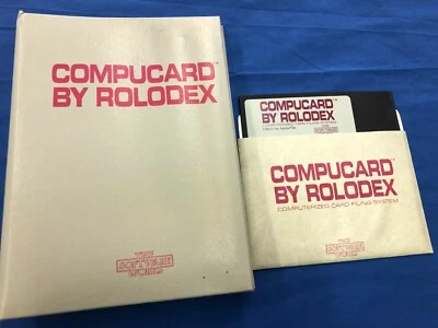 Apple IIe Compucard by Rolodex Disk with Binder and Manual The Software Works - Image 1 of 4
