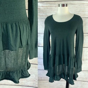 STRICK & GEKNOTET Anthropologie Pullover Tunika S federleicht Stufen Swing Pine - Bild 1 von 6