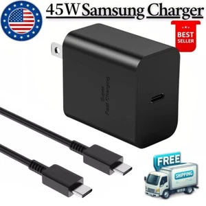 45W Type C USB-C Super Fast Wall PD Charger&Cable For Samsung Galaxy S21 S22 S23 - Picture 1 of 13