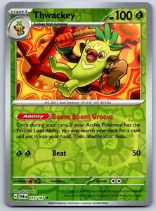 Thwackey - Reverse Holo - Twilight Masquerade TWM 015/167 Pokemon Card - Picture 1 of 1