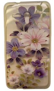 SW Superior Floral Funda para Alcatel One Touch Fierce XL, Púrpura/Transparente - Imagen 1 de 5