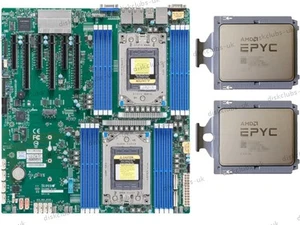 Supermicro H12DSi-N6 SP3 Motherboard With 2x AMD EPYC 7C13(OEM 7713)CPU 64C/128T - Afbeelding 1 van 2