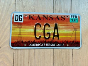 2012 Kansas Vanity License Plate - CGA - Picture 1 of 4