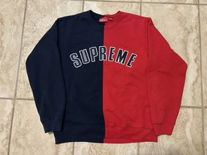 Supreme Split Crewneck Sweatshirt rot/blau Herren Größe Large - Bild 1 von 10