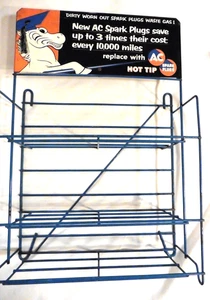 Rare Vintage AC Spark Plugs Metal Display Rack Hot Tip Sparky, Quality Piece - Bild 1 von 12