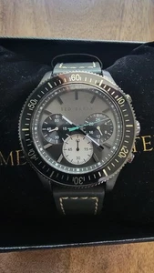 Men's Ted Baker Watch 42 MM Stainless Steel Gray Chronograph 5ATM - Picture 1 of 11