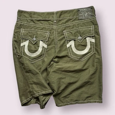 Pantalones cortos holgados True Religion verde oliva PCH para hombre talla 40 Y2K Ricky Foto 1 de 4