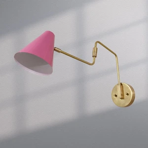 1950's Mid Century Handmade Brass Italian Diabolo Wall Sconce Light Fixture - Picture 1 of 10
