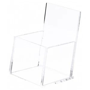 Plymor Acrylic Deluxe Business Card Holder (Vertical) 2.375"W x 2.25"D x 3.625"H - Picture 1 of 1