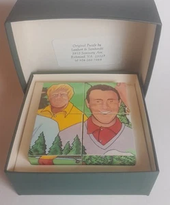 Vintage Lambert & Samborski Limited Edition Holz Würfel Golf Puzzle Orig. Box - Bild 1 von 11