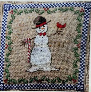 Cross Stitch Pattern Snofolks SNOWMAN Candy Cane Cardinal Elizabeth Spurlock - Picture 1 of 6