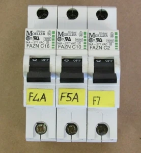 KLOCKNER MOELLER CIRCUIT BREAKER FAZN C16, FAZN C10, FAZN C2, 5KA 277VAC - Picture 1 of 6
