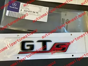 Mercedes Benz GTS Rear Trunk Badge Sticker Emblem Decal Gloss Black GTS AMG - Picture 1 of 1