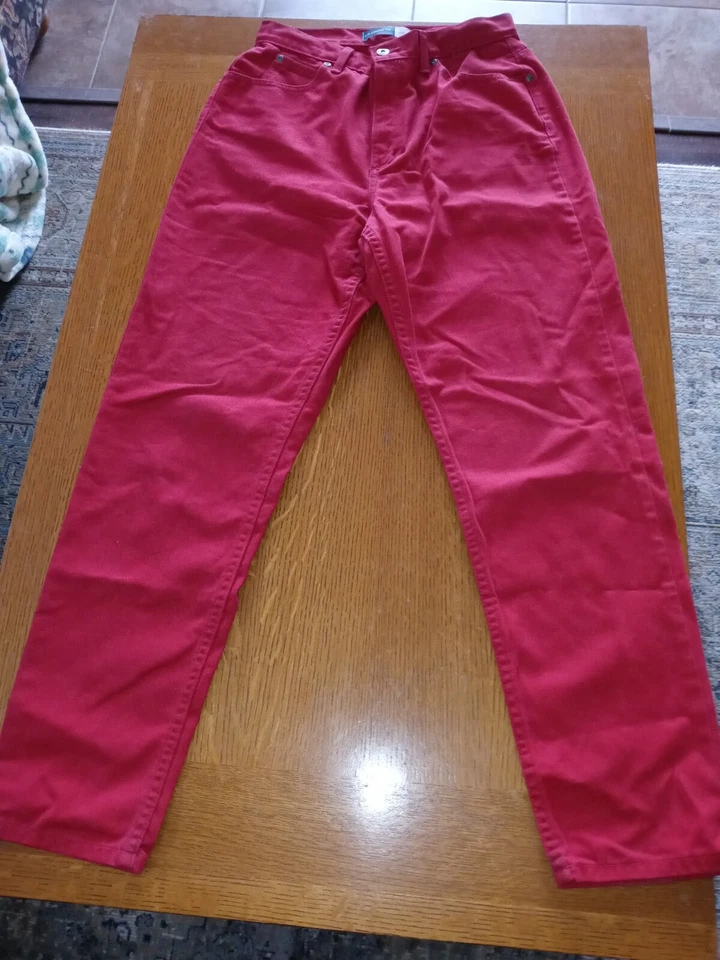 Pantalones de mezclilla rojos vintage para mujer Mamá Lizwear talla 10 Foto 1 de 4