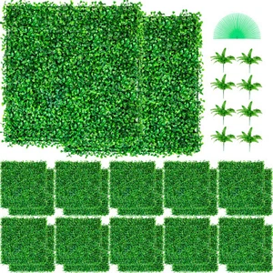 VEVOR Hierba Artificial, Panel de Boj de Hiedra Artificial 50,8 x 50,8 cm Verde - Imagen 1 de 12