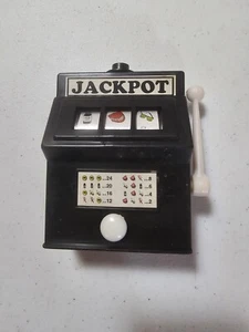 Vintage Black Squirt Jackpot Slot Machine Toy Hong Kong. Solid, Works! - Picture 1 of 3