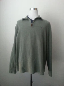 Polo Ralph Lauren Hombres Talla XL Algodón Suéter Cremallera Cuello Verde Claro - Imagen 1 de 10