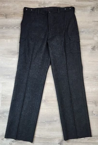 Filson Field Pants Mens 42 Mackinaw Virgin Wool Charcoal Unhemmed Cargo USA Hunt - Picture 1 of 14