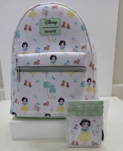 Lot of 2 Loungefly Disney Snow White & The Seven Dwarfs Mini Backpack & Cardhold - Picture 1 of 7