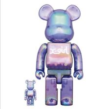 Berbrick X-Girl Clear Purple 100 400 Bearbrick Medicom Toy