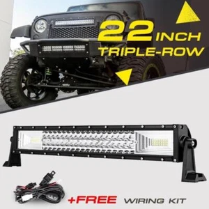 Barra de luz LED de 22 pulgadas 1296 W combo de tres filas de inundación puntual para Jeep Wrangler JK TJ CJ - Imagen 1 de 12