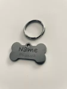dog bone shaped personalized dog tags engraved - Picture 1 of 3