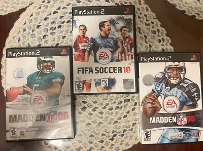 Juego FIFA Soccer 10 MADDEN NFL 08 MADDEN NFL 06 Playstation 2 - PS2 (3) DVDs Foto 1 de 4