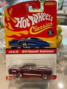 Hot Wheels Classici Serie 1 #9 Di 25 1970 Plymouth Roadrunner Viola 5spRL - Foto 1 di 1