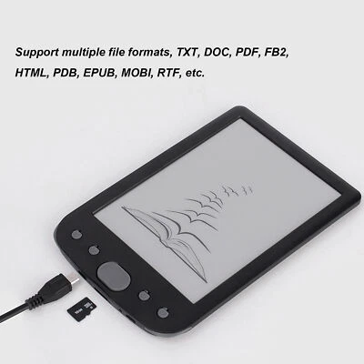 Ereader 6in 800x600 HD Ink Screen E Reader 8GB 512MB ABS Ebook Reader With P BUU - Image 1 of 4