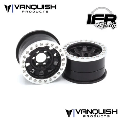 NEW Vanquish 1.9 Alum KMC KM236 Tank Beadlock Black Wheels (2) FREE US SHIP - Image 1 of 2