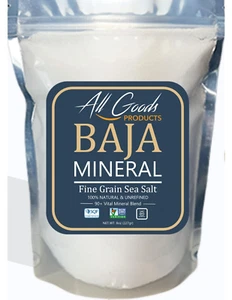 All Goods Products Baja Mineral Sea Salt – Fine Grain, 8 Oz, 100% Natural - Picture 1 of 12