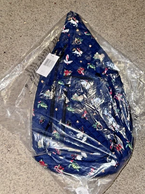 Mochila Vera Bradley Retirada Motivos Globo de Nieve Azul Marino Acolchada Eslinga Nueva Con 🏷️ Foto 1 de 4