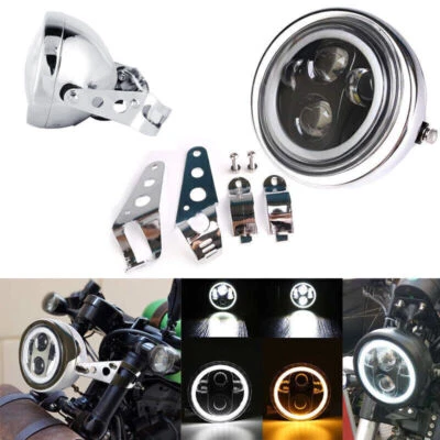 Faro LED ojos de ángel para Honda Shadow VT 600 750 1100 VTX 1300 5-3/4" 5,75" Foto 1 de 4